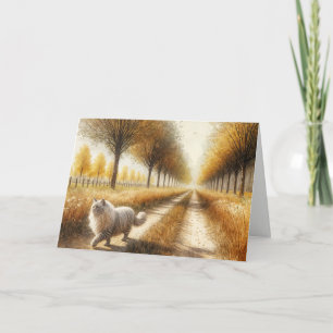 Herfstkat die over Dirt Road loopt Kaart