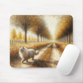 Herfstkat die over Dirt Road loopt Muismat (Met muis)