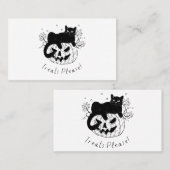Herfstkat Halloween Ren Visitekaartje (Voorkant / Achterkant)