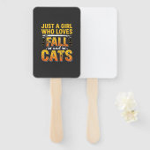Herfstkatten Meisje Halloween-ontwerp_1 Handwaaier (Voorkant en achterkant)