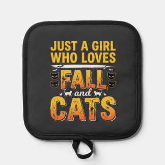 Herfstkatten Meisje Halloween-ontwerp_1 Pannenlap