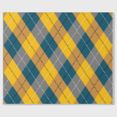 Herfstkleur Argyle geometrisch geruite patroon Cadeaupapier (Vlak)