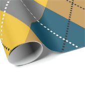 Herfstkleur Argyle geometrisch geruite patroon Cadeaupapier (Rol Hoek)