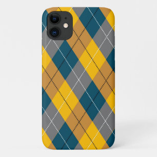 Herfstkleur Argyle geometrisch geruite patroon iPhone 11 Hoesje