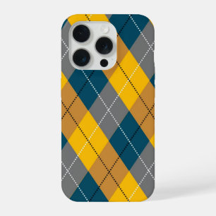 Herfstkleur Argyle geometrisch geruite patroon iPhone 15 Pro Hoesje