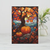 Herfstkleuren Aangepaste Thanksgiving Platte Kerst Feestdagenkaart (Staand voorkant)