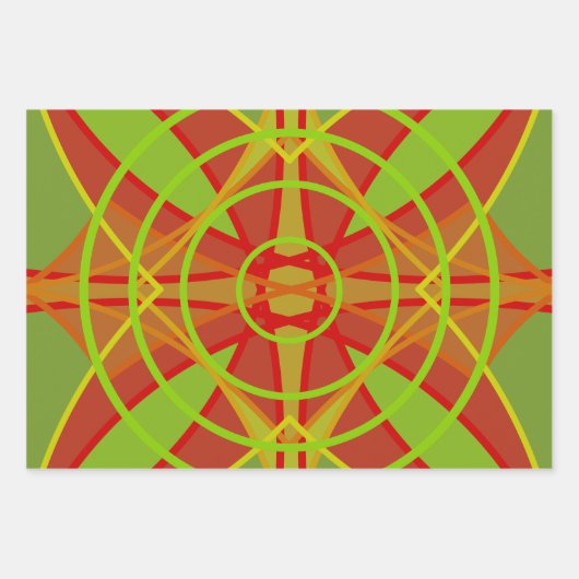 Herfstkleuren Abstract geometrisch ontwerp Inpakpapier Vel (Voorkant 2)