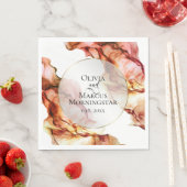 Herfstkleuren Abstracte Waterverf Inkt Servet (Insitu)