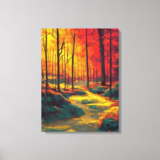 herfstkleuren bosschilderij canvas afdruk (Voorkant)