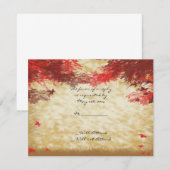 Herfstkleuren: Bourgogne en Red Branches Reactie RSVP Kaartje (Voorkant / Achterkant)