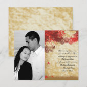 Herfstkleuren: Bourgondië en rood bruiloft Verlovi Kaart (Voorkant / Achterkant)