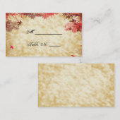 Herfstkleuren: Bourgondische en rode trouwplaatska Plaatskaartje (Voorkant / Achterkant)