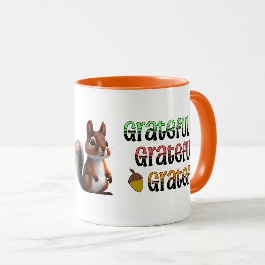 Herfstkleuren | Dankbare eekhoorn Mok (Voorkant rechts)