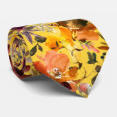 Herfstkleuren Gele Perzikrozen Bloemachtige Das (Opgerold)