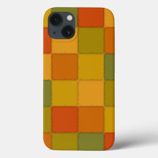 Herfstkleuren gewatteerde patchwork iPad case (Achterkant)