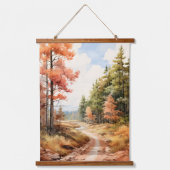 Herfstkleuren in het Bossen Trees Path Hangend Wandkleed (Voorkant)