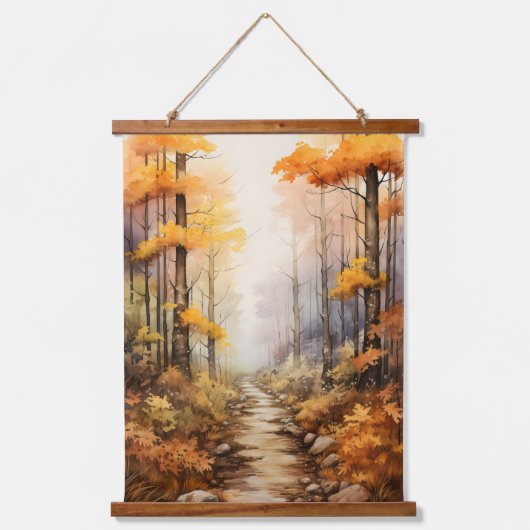 Herfstkleuren in het Bossen Trees Path Hangend Wandkleed (Voorkant)