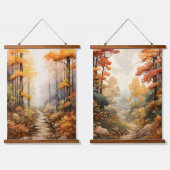 Herfstkleuren in het Bossen Trees Path Hangend Wandkleed (Dubbel)