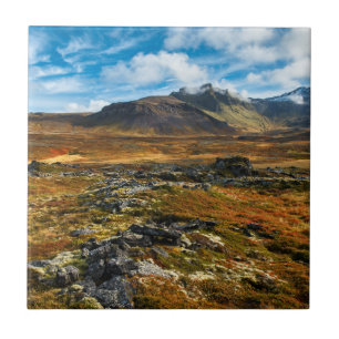 Herfstkleuren in het landschap tegeltje