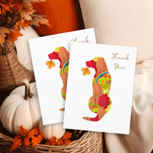 Herfstkleuren Labrador Silhouet Dank je Briefkaart