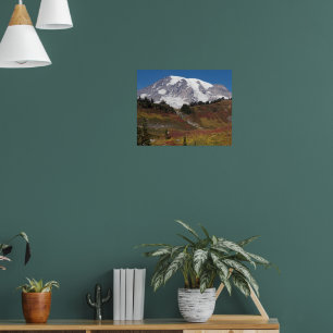 Herfstkleuren Landschap van Mount Rainier Poster