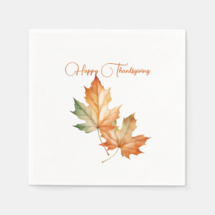 Herfstkleuren Maple verlaat Happy Thanksgiving Servet
