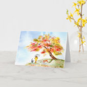 Herfstkleuren Sakura Kaart (Gele Bloem)