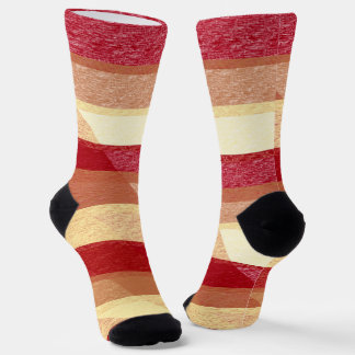 Herfstkleuren sokken met kruisende strepen 