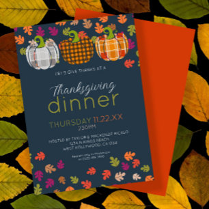 Herfstkleuren Thanksgiving Dinner Party Feestdagenkaart