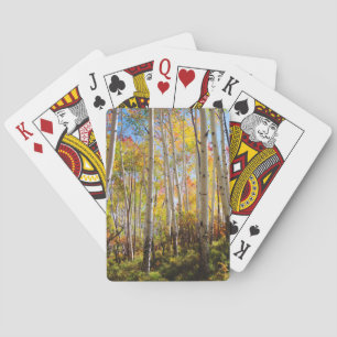 Herfstkleuren van Espenbomen 5 Pokerkaarten