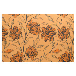 Herfstkleuren vintage bloemenpatroon stof