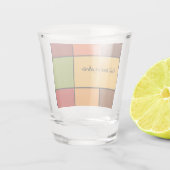 Herfstkleurenblokken Shot Glas (Achterkant)