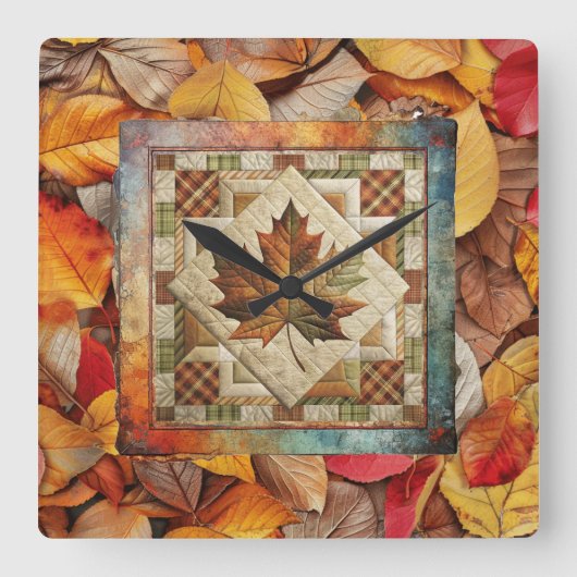 Herfstklok verlaat herfstklok vierkante klok (Voorkant)