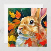 herfstkonijn feestdagenkaart (Voorkant / Achterkant)