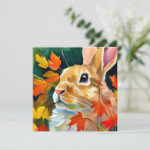 herfstkonijn feestdagenkaart (Staand voorkant)