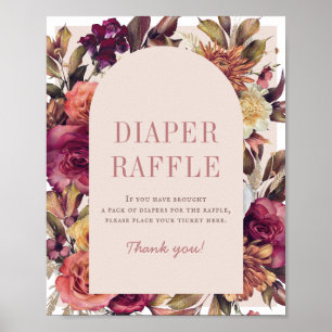 Herfstkrans Boog Tan Baby Shower Luier Raffle Poster