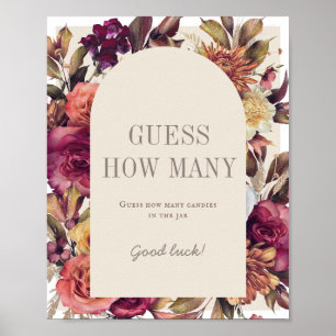 Herfstkrans Boog Tan Baby Shower Raad Hoeveel Poster