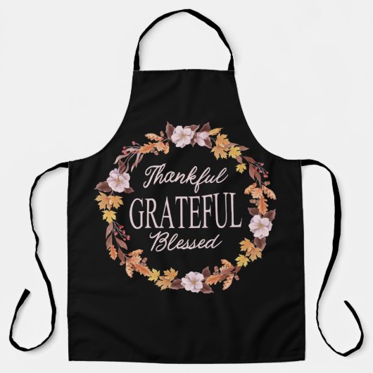 Herfstkrans dankbaar gezegend schort (Voorkant)