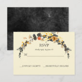herfstkrans | Moderne bruiloft RSVP Kaartje (Voorkant / Achterkant)