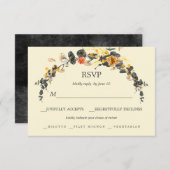 herfstkrans | Moderne bruiloft RSVP maaltijd keuze (Voorkant / Achterkant)