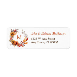 Herfstkrans Monogram Retouradres Etiket