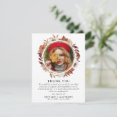 Herfstkrans rouwfoto  bedankkaart (Staand voorkant)