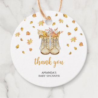 Herfstlaarzen Baby Shower Bedankt Bedankjes Labels