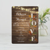 Herfstladder en bladeren liefde bruiloft kaart (Staand voorkant)