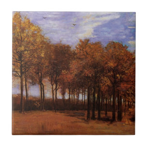 Herfstlandschap door Vincent van Gogh Tegeltje