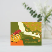 Herfstlandschap en Pompoen Thanksgiving Briefkaart (Staand voorkant)