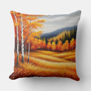 Herfstlandschap met berkenbomen kussen