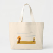 Herfstlandschap met bomen, heuvels, wolken grote tote bag (Voorkant)