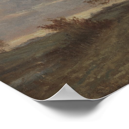 Herfstlandschap. Olieverf op doek  Poster (Hoek)