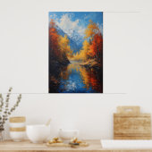 Herfstlandschap Rivierbergen Poster (Keuken)